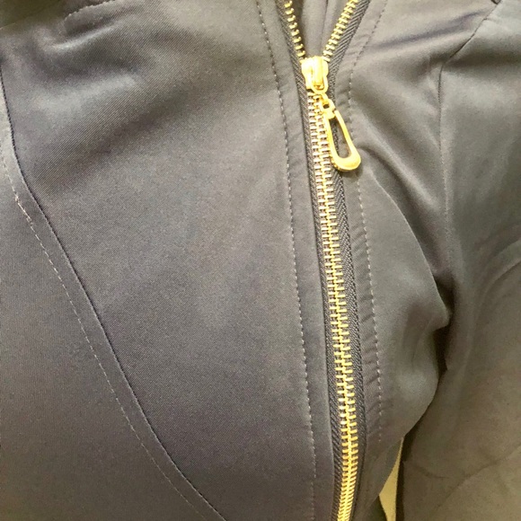 Navy Moto Jacket With Button Detail - Picture 7 of 8